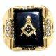 FREEMASON GP RING WITH STUNNING SIM DIAMONDS WITH GENUINE ONYX ADDED IN A STUNNING SETTING SIZE 9
